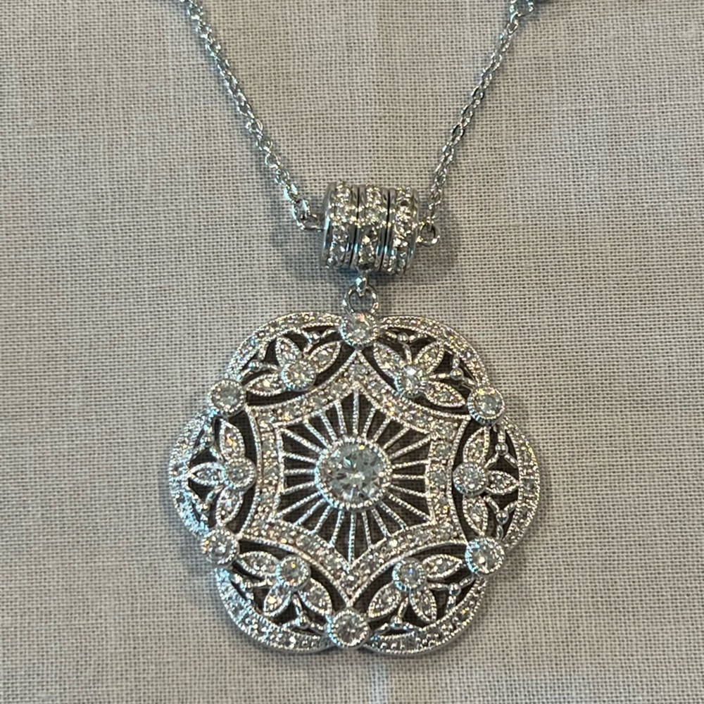 Joseph Esposito Diamonique smart snap Sterling necklace